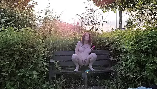 Moments: Outdoor sissygasm with a dildo