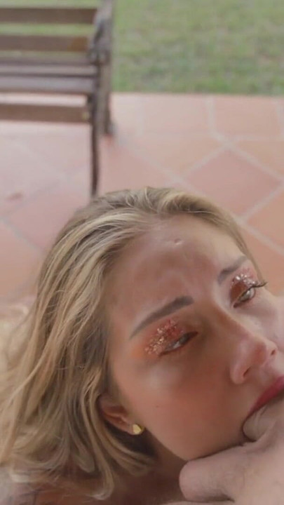 Epic moment from "Sara Blonde sucking a big dick and getting cum in hair"