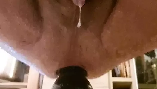 Double huge prostate cumshots with my monster dildo, my penis went ridiculus, really a micropenis when I fuck my ass