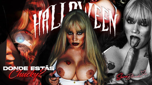 Tiffany cieszy się kutasem Chucky'ego, dopóki nie otrzymuje dużego creampie - Halloween Special - Sara Blonde