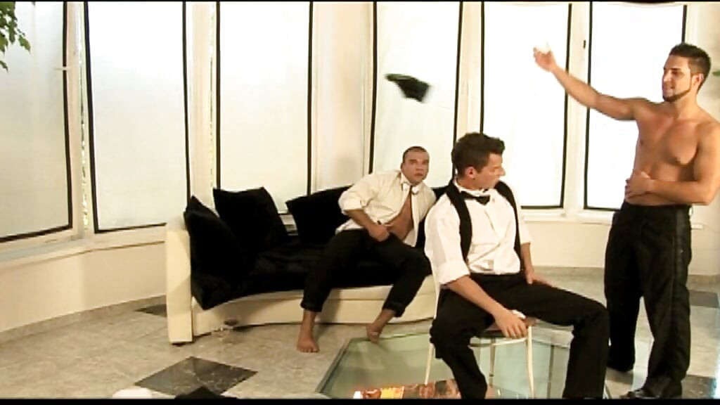 Three Young Hung Bears Get Together for a Steamy Trio and