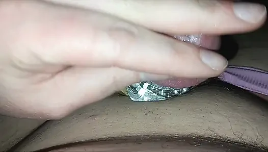 Hubby locked in a spike ring and sounded with my wedding ring.