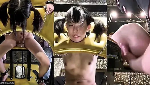 İnce bir cosplayer'ın ilk video çekimi