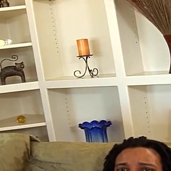 Slutty Black Pussy Hard Fucked by Two Big Black Cocks in a Black on Black Threesome