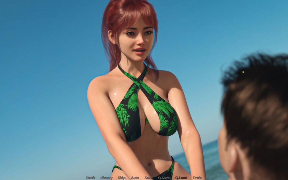 Het strandhuis v0.2 deel 1 - Alicia een sensuele strandkontmassage geven en gluren bij Leanna