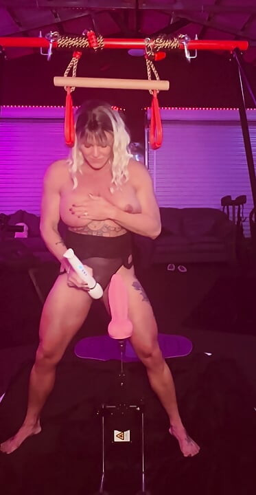 Hot Blonde has a Standing Orgasm