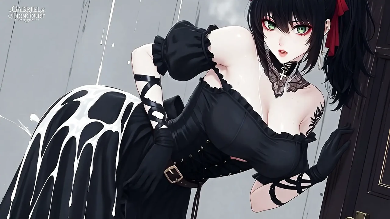 Goth Girl Fan Fucks Rockstar Backstage  - Hentai
