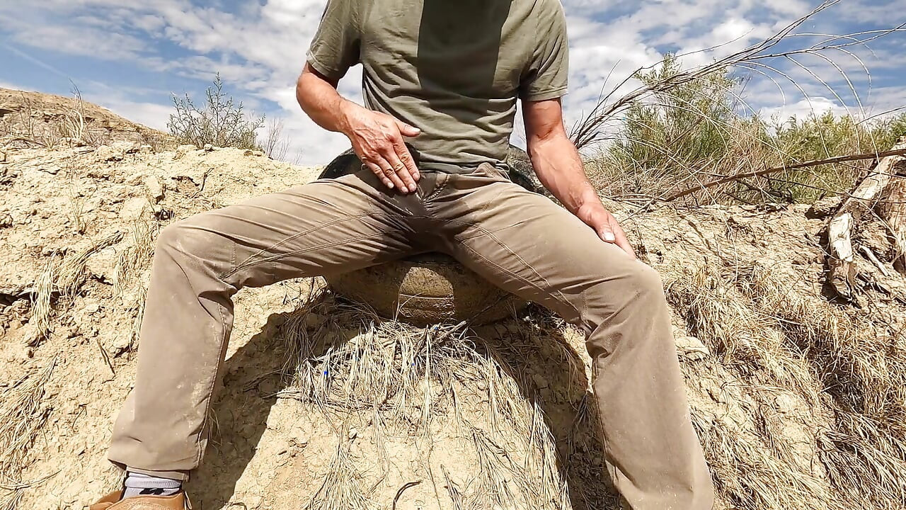 Spraying Piss During Field Work