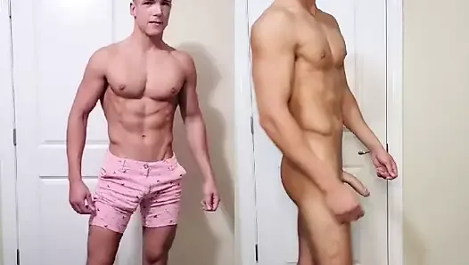 Sexy twink naked jerking