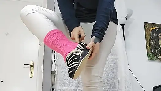 Pantoffel Modellieren und masturbieren, spanische Pantoffel