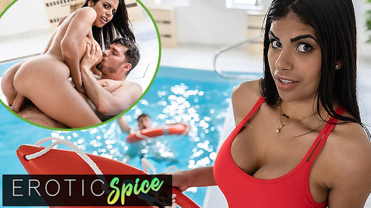 DEVIANTE - Lifeguard Sheila Ortega saves a big cock, so her wet pussy can get creampied