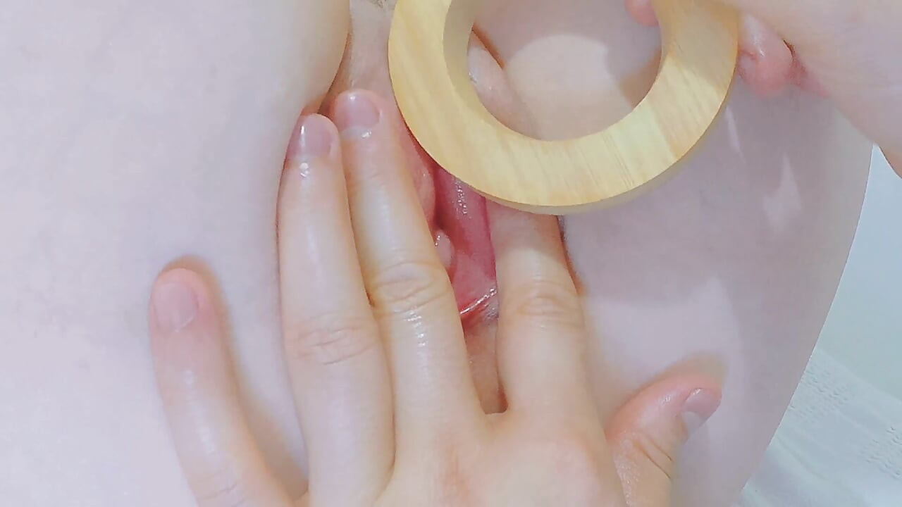 Smooth and delicate pussy with hymen measuring device at the doctor's office