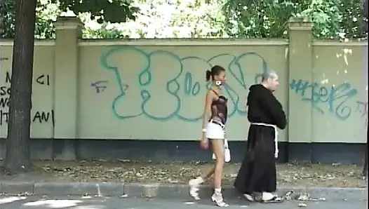 Horny Monk Got Indecent Proposal From Charming Ebony Girl