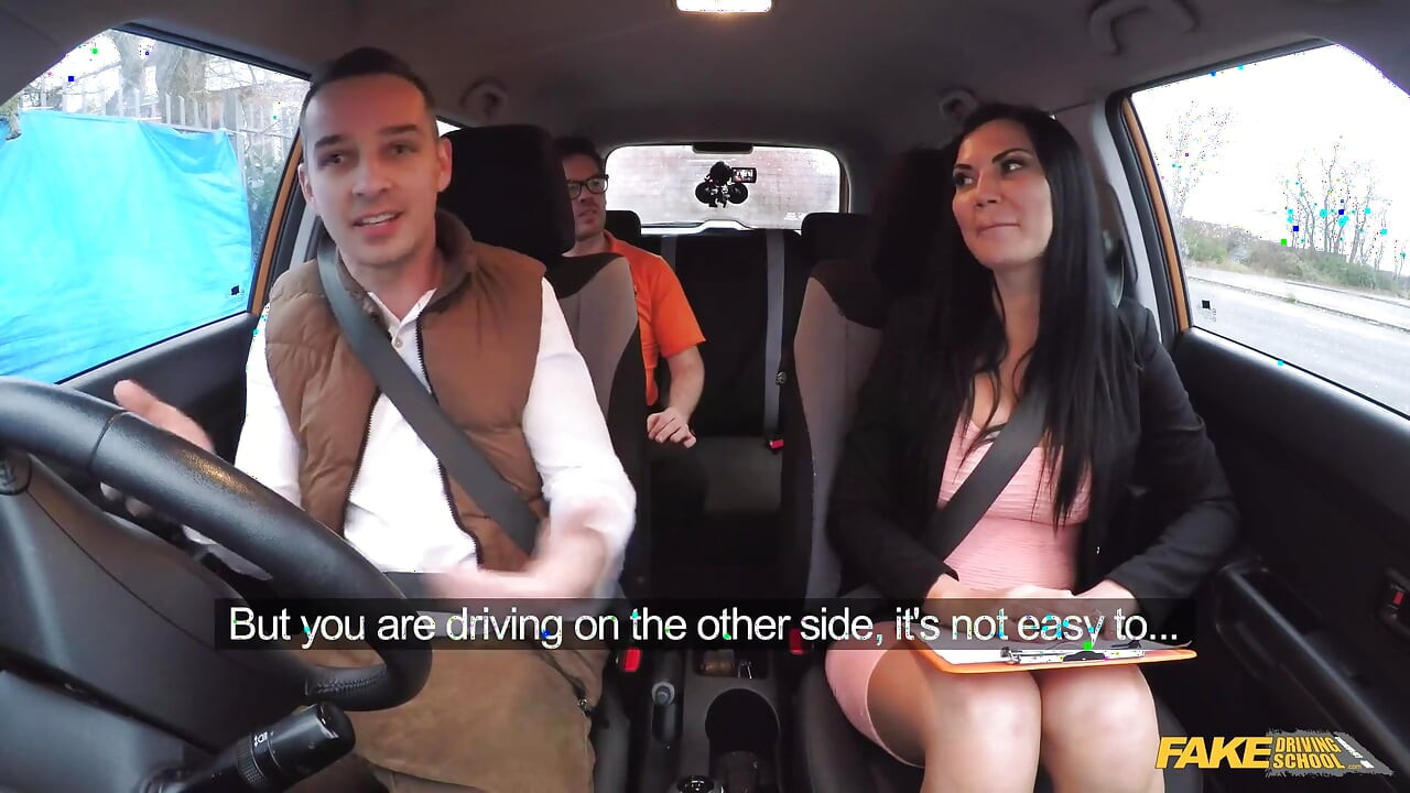 Fake Driving School - Driving Exam Turns Wild: Double Creampie in the Car