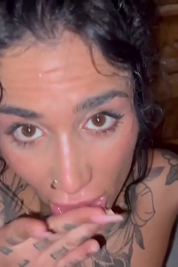 Pregnant Tattooed MILF Drains Stranger in Steamy Sauna One Night Stand
