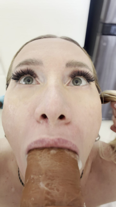 Sloppy Dildo Blowjob Close-Up