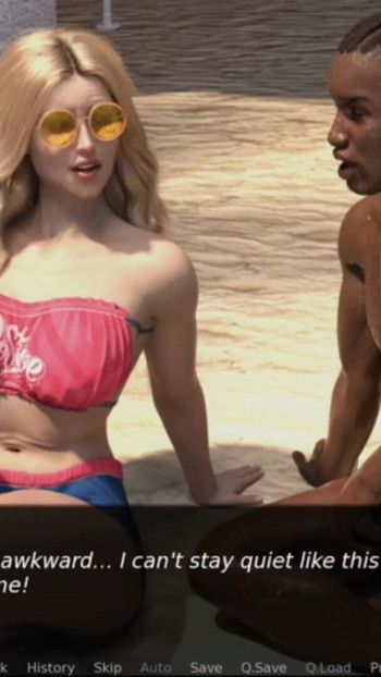 Emotional moment from "AWAM Sex scene - Big Black Cocks on the beach - Interracial - kimmytoonssuck"