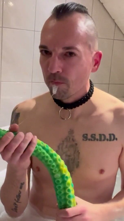 Stupid faggot slut gagging | Clip 1