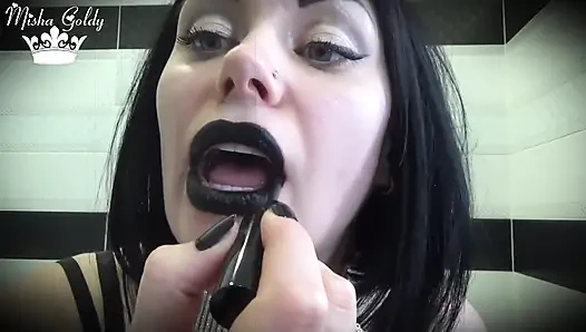 Glossy black lips