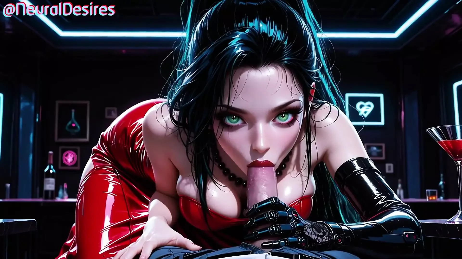 Neon Vixen's Cyberpunk Fuck - Ai-generated