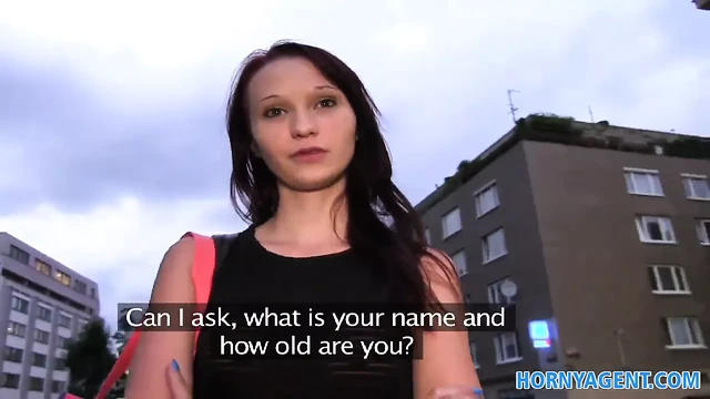 HornyAgent Skinny brunette is fucked next to a river
