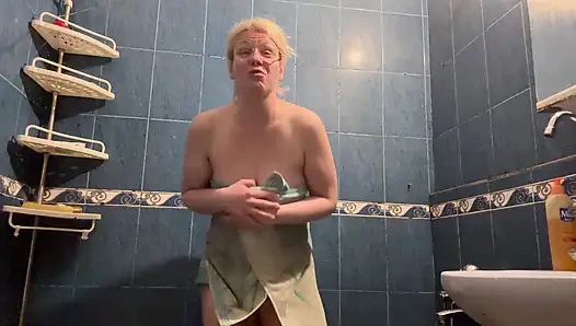 Roomate catched watch her on bathroom and punished