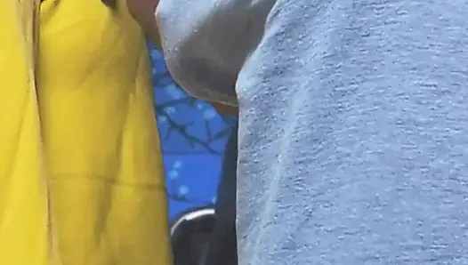 Girl Caught In Public Bus While She Stroking Stranger's Cock Until Ejaculation