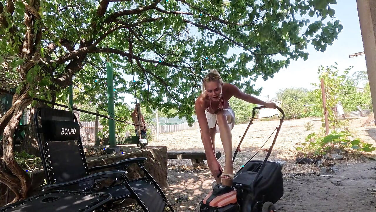 Cranking in Sexy Platform Shoes Lawn Mower & Car Wont Start