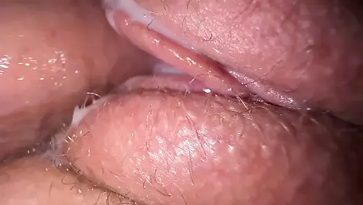 Extremely closeup sex with friend's fiance, tight creamy fuck and cum on pussy