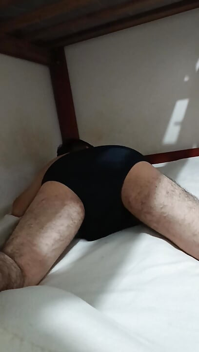 Latin twink fucks pillow in bed