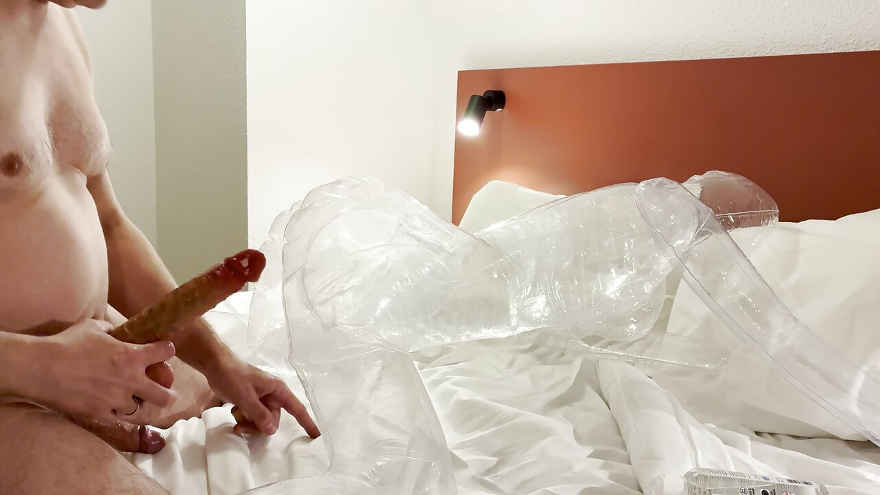 Real Male Moaning Orgasm Compilation - Cumming Hard in Transparent & Regular Sex Dolls (With & Without Condom)