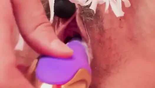 Geiler nico robin cosplay kommt hart mit spielzeug - Riesiger squirt & sahnige muschi-Nahaufnahme