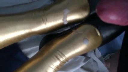Cum on Latex stockings