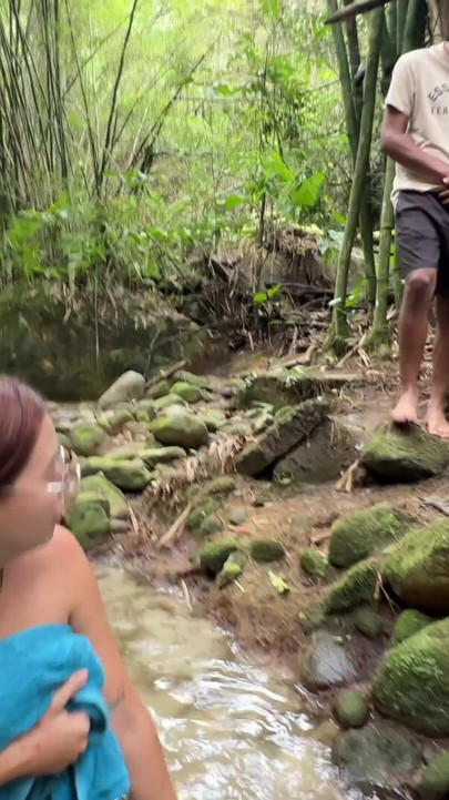 I find a rich busty woman showering alone in the river and I take the opportunity to put my delicious cock in her tight and rich ass. | Clip 1