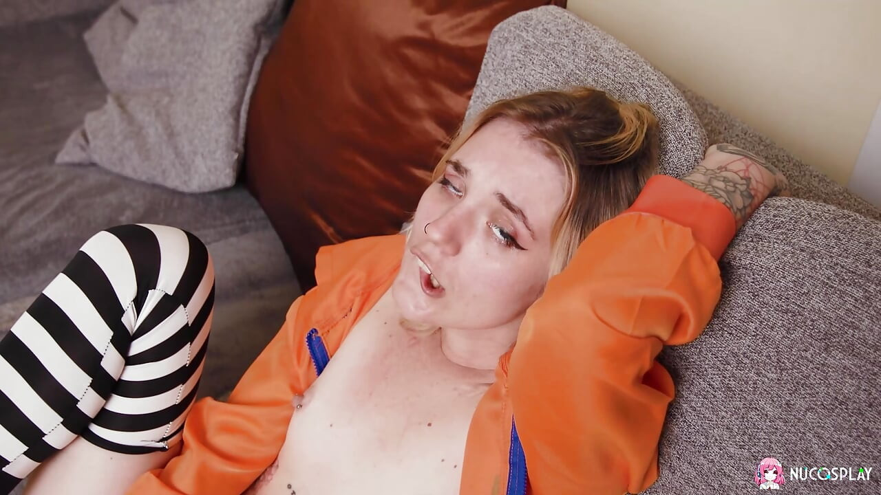 Hot blonde Angelina Bong sucks a cock and gets it stuffed into her shaved pussy.