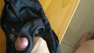 Big shot on friend's pantie