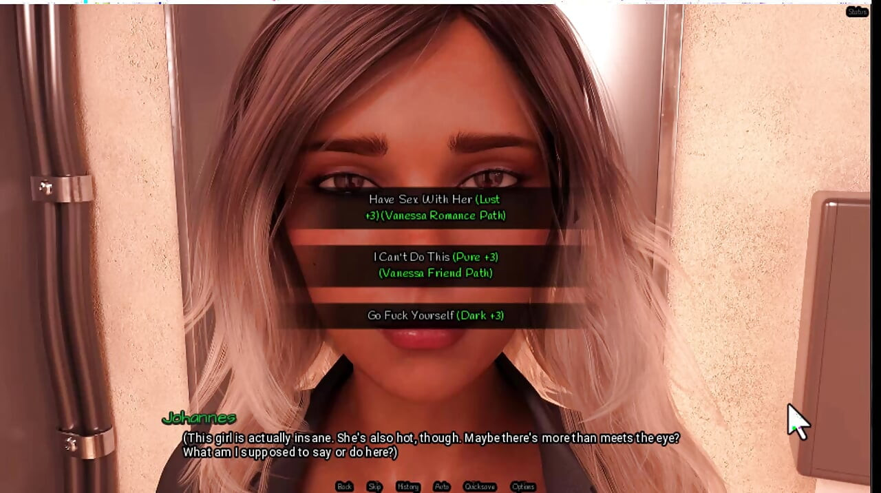 Radiant 6, waiter shows me her boobs