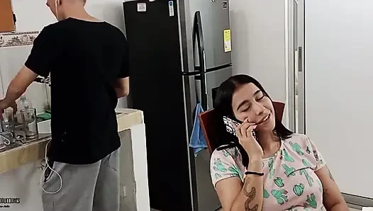 Beautiful Latina Masturbates Very Well Without Her Stepbrother Noticing - Full Story