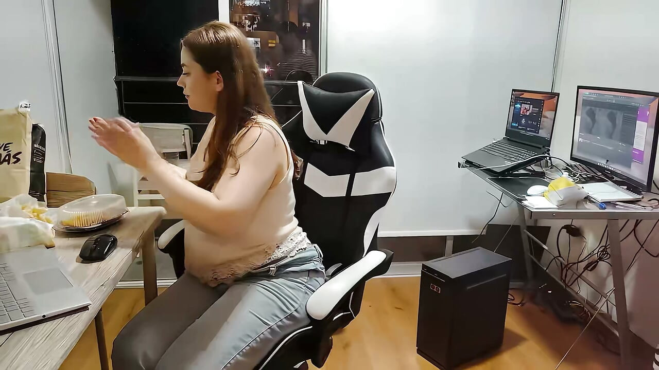 Nicole Gets Gassy and Burpy from Eating Junk Food then gets Oiled!