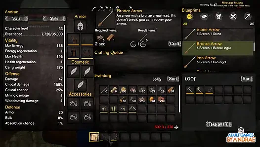 Ep11: Stonehouse Upgrades: Room/bath and Bronze Weapon Crafting in Wicked Island