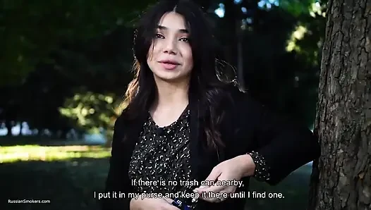 Zarina ile sigara içme röportajı