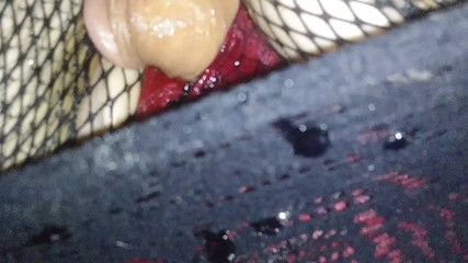 Fishnets and new panties oiled up spun out..