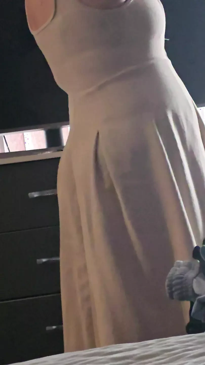 Step son naked with dick out in step mom room in dress