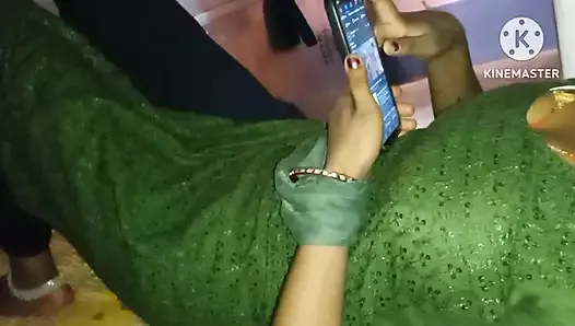 Aunty's fucking is using the phone