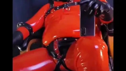 Chubby Santa Red Rubber Latex Leather Boots