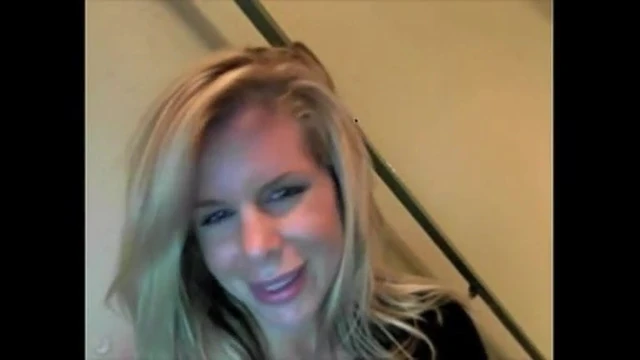 Blonde Milf Strips In Staircase  for bf