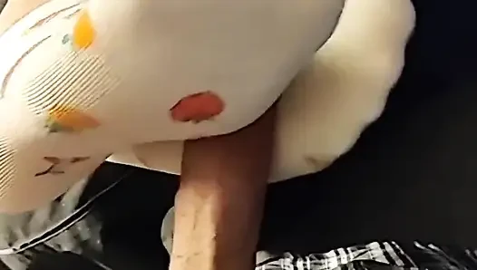 Weißer Fruchtiger Knöchel, Socken, Socken-footjob - Abspritzen Auf Socken