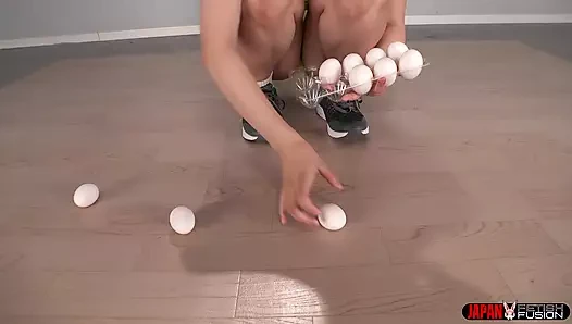 Food Crush Delight: Machi Ikuno's Messy Food Stomping Neon Spectacle