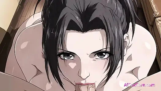 Schau zu, wie die hentai-möpse dieser sexy MILF wackeln, bevor ihre wunderschöne muschi glasiert wird (AI-sex)