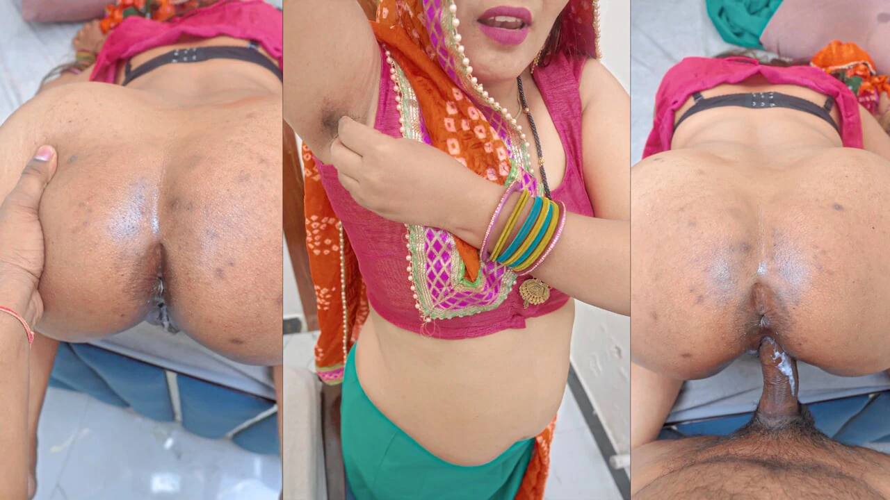 Huge Ass Desi Village Chachi Fucks with Bhatija after Shaving Hairy Pussy